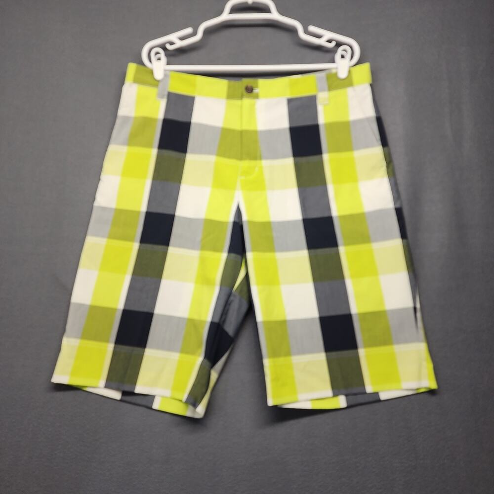 Adidas Shorts Men 37x11 Golf Performance Flat Front Plaid Athletic Summer Tag 36